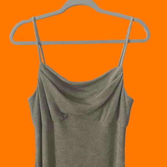 90's vintage slinky cowl neck glittery formal prom evening dress Size 8 - Picture 2 of 10